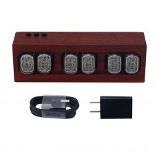 NiXie Clock Electronic Tube 6-Bit Digital LED Clock IN12 African Padauk for DIY Ornaments