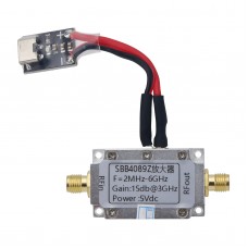 SBB4089Z (SBB4089) 2M-6GHz Low Noise Amplifier LNA w/ 15DB Gain High Flatness (with Type-C 5V Port)