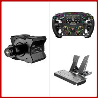 MOZA R9 V3 9Nm Direct Drive Wheel Base + 280mm/11" FSR2 Formula Steering Wheel + SR-P 2-Pedal Set
