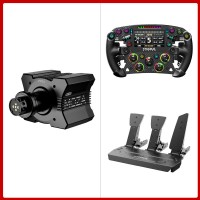 MOZA R9 V3 9Nm Direct Drive Wheel Base + 280mm/11" FSR2 Formula Steering Wheel + SR-P 3-Pedal Set