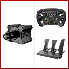 MOZA R9 V3 9Nm Direct Drive Wheel Base + 280mm/11" FSR2 Formula Steering Wheel + SR-P 3-Pedal Set