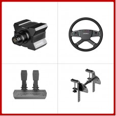 MOZA R5 5.5Nm DD Wheel Base + 15.8" TSW Truck Wheel + 2-Pedal SRP Lite + Table Clamp for TSW Truck Wheel