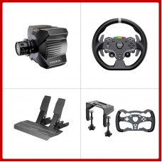 MOZA R3 Wheel Base + 11" ES Lite Steering Wheel + 2-Pedal SRP Lite + Table Clamp + Formula Wheel Mod for PC