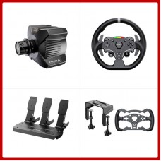 MOZA R3 Wheel Base + 11" ES Lite Steering Wheel + 3-Pedal SRP Lite + Table Clamp + Formula Wheel Mod for PC