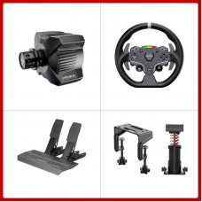 MOZA R3 Wheel Base + 11" ES Lite Steering Wheel + 2-Pedal SRP Lite + Performance Kit + Table Clamp for PC