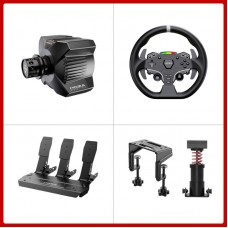 MOZA R3 Wheel Base + 11" ES Lite Steering Wheel + 3-Pedal SRP Lite + Performance Kit + Table Clamp for PC