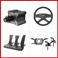 MOZA R9 V2 9Nm Wheel Base + 15.8" TSW Truck Wheel + 3-Pedal SR-P + Wiper Turn Signal Kit + Table Clamp