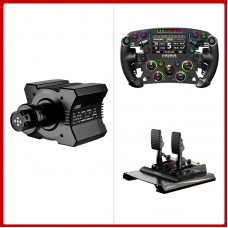 MOZA R9 V3 9Nm Direct Drive Wheel Base + 11" FSR2 Steering Wheel with 6 Paddles + CRP2 2-Pedal Set