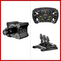 MOZA R9 V3 9Nm Direct Drive Wheel Base + 11" FSR2 Steering Wheel with 6 Paddles + CRP2 3-Pedal Set
