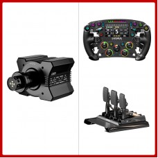 MOZA R9 V3 9Nm Direct Drive Wheel Base + 11" FSR2 Steering Wheel with 6 Paddles + CRP2 3-Pedal Set