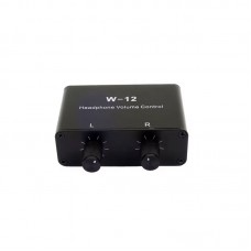 W-12 Stereo Headphone Volume Controller Left and Right Channel Independent Adjustment for 16-600ohms Headphones