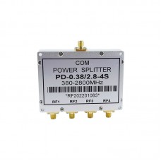 PD-0.38/2.8-4S 380-2800MHz Microstrip 4-Way Power Splitter with SMA Female to Female Connectors
