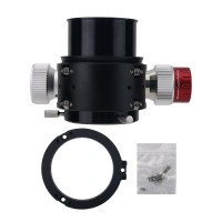 BF20v2 Dual Speed Astronomical Telescope Focuser 2-inch Gear Rack Bearing Focuser with Convex Adapter Ring for Sky Watcher