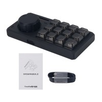 Black Shell Tactile Switch RE CNC Aluminum Alloy Keyboard 12-Key Mechanical Customized Keyboard Compatible with Windows/Mac