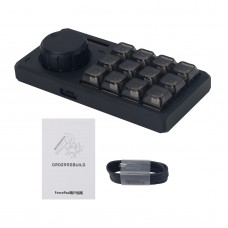Black Shell Tactile Switch RE CNC Aluminum Alloy Keyboard 12-Key Mechanical Customized Keyboard Compatible with Windows/Mac