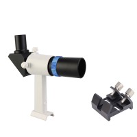 6x30 Metal Correct-Image Finderscope with Crosshair Reticle + Vixen-Style Dovetail Mounting Base