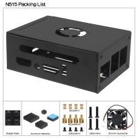 N515 Metal Case with Antenna and Type-C 5V 4A Power Adapter (US Plug) for Orange Pi 5 Pro/Max/Ultra