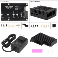 X1002 PCIe to M.2 NVMe SSD Expansion Board + P580 Metal Case + H509 Passive Heatsink + PD27W US Plug