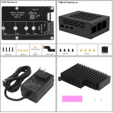 X1002 PCIe to M.2 NVMe SSD Expansion Board + P580 Metal Case + H509 Passive Heatsink + PD27W US Plug