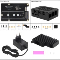 X1002 PCIe to M.2 NVMe SSD Expansion Board + P580 Metal Case + H509 Passive Heatsink + PD27W EU Plug