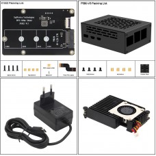 X1002 PCIe to M.2 NVMe SSD Expansion Board + P580 Metal Case + H505 Heatsink + PD27W (EU Plug)