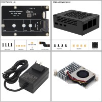 X1002 PCIe to M.2 NVMe SSD Expansion Board + P580 Metal Case + H500 Heatsink + PD27W (US Plug)