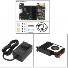 Geekworm X1009 PCIe to 5-Port SATA Expansion Board + H505 Heatsink + DC 12V 5A Adapter (US Plug)