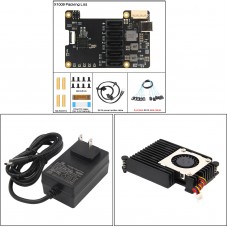 Geekworm X1009 PCIe to 5-Port SATA Expansion Board + Data Cables + H505 Heatsink + Adapter (US Plug)