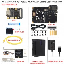 Geekworm KVM-A3 Kit PIKVM V3 HAT KVM Over IP + 5V Power Adapter with US Plug for Raspberry Pi 4