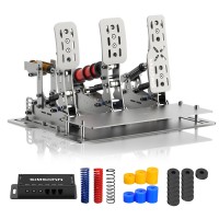 SIMSONN Silvery Plus X Hydraulic Pedal Accelerator+Clutch+Brake Racing Simulation Pedal with Base Plate