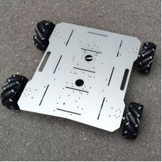 One-Tier Large Smart Car Chassis Robot Chassis w/ 125mm Plastic Mecanum Wheels & 10KG Load Capacity