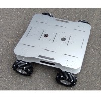 Two-Tier Large Smart Car Chassis Robot Chassis w/ 125mm Plastic Mecanum Wheels & 10KG Load Capacity