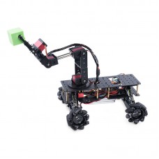 4WD Mecanum Wheel Car Shock-Absorbing Smart Car Chassis Platform (Chassis + 4DOF Robotic Arm)