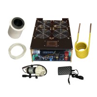 5000W Induction Heater Kit w/ Mainboard Heating Coil 150mL Crucible Water Pump & 12V 2A Power Supply