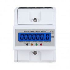 LYD5886 3-Phase 4-Wire 4P 5–100A Mini Energy Meter Digital Electric Meter for 35mm DIN Rail Mount