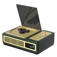 THINKYA Deep Green R02 Retro CD Player 2x1.5W Stereo FM Bi-directional Bluetooth5.0 HiFi Audio Integrated Album Player