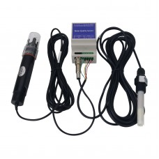3-in-1 Rail Mount PH EC Temp Meter PH EC Meter Plastic Electrode RS485 for Agriculture Aquaculture