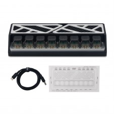QC8KEY CNC Aluminum 8-Channel Independent USB Switch Power Supply Controller Mechanical Keyboard Type USB Hub