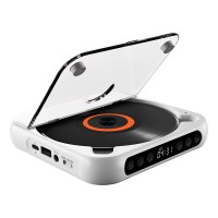 KC-918 White Bluetooth CD Player Mini Disc Player for CD/CD-R/CD-RW/MP3 Bluetooth & Wired Modes