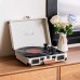 Aunets Au-01 Cream All-in-one Bluetooth Turntable Vinyl Record Player w/ Speakers for 7" 10" and 12"