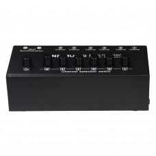 B080 6-IN 2-OUT Audio Switcher RCA Stereo Signal Source Selection Switcher Plug and Play L/R Simultaneous Switch