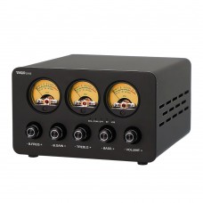D185 2.1 Channel Digital Power Amplifier Bluetooth5.4 Audio Amplifier ES9038Q2M Decoding Three VU Meter with Power Adapter