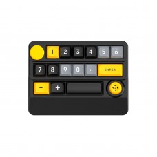 Yellow W909 Wireless Three-mode Bluetooth Digital Keyboard Mechanical Gaming Keyboard with Joystick Support Macro Definition
