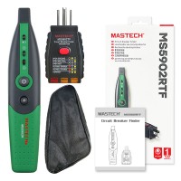 MASTECH MS5902-TF (US) MS5902TF Circuit Breaker Finder Socket Tester w/ Work Light for GFCI Testing