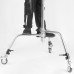 3PCS (Sliver) Magic Leg Swivel Casters with Brake and 25mm Stainless Steel Sleeve for C-Frame Stands