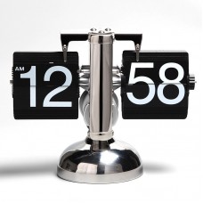 Black Stainless Steel 12-Hour Creative Mechanical Automatic Flip Clock Sports Scoreboard Display