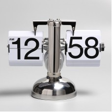 White Stainless Steel 12-Hour Creative Mechanical Automatic Flip Clock Sports Scoreboard Display
