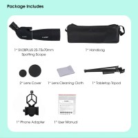 SVBONY Black (23mm Eyepiece) SV28Plus 25X-75X 70MM Lens Spotting Scope HD Monocular for Bird Watching
