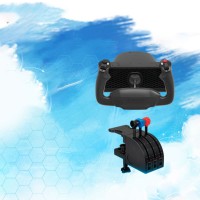 Original ALPHA Flight Controls Lite Version Compact Yoke Flight Simulator + Throttle for Logitech