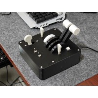 Basic Version USB Plug and Play Throttle Box with Two Throttle Push Rods for Flight Racing Game Simulators